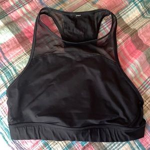 PINK, Black high neck Wom M Sports Bra, no padding